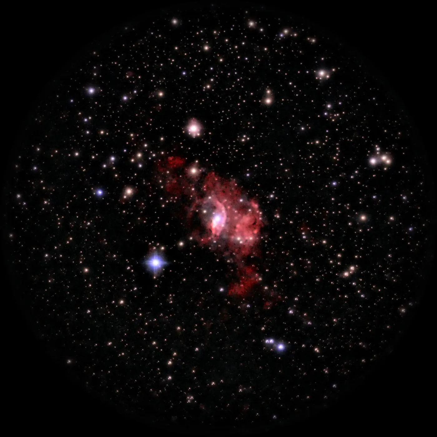 NGC 7635, Nébuleuse de la Bulle, dans la constellation Cassiopée