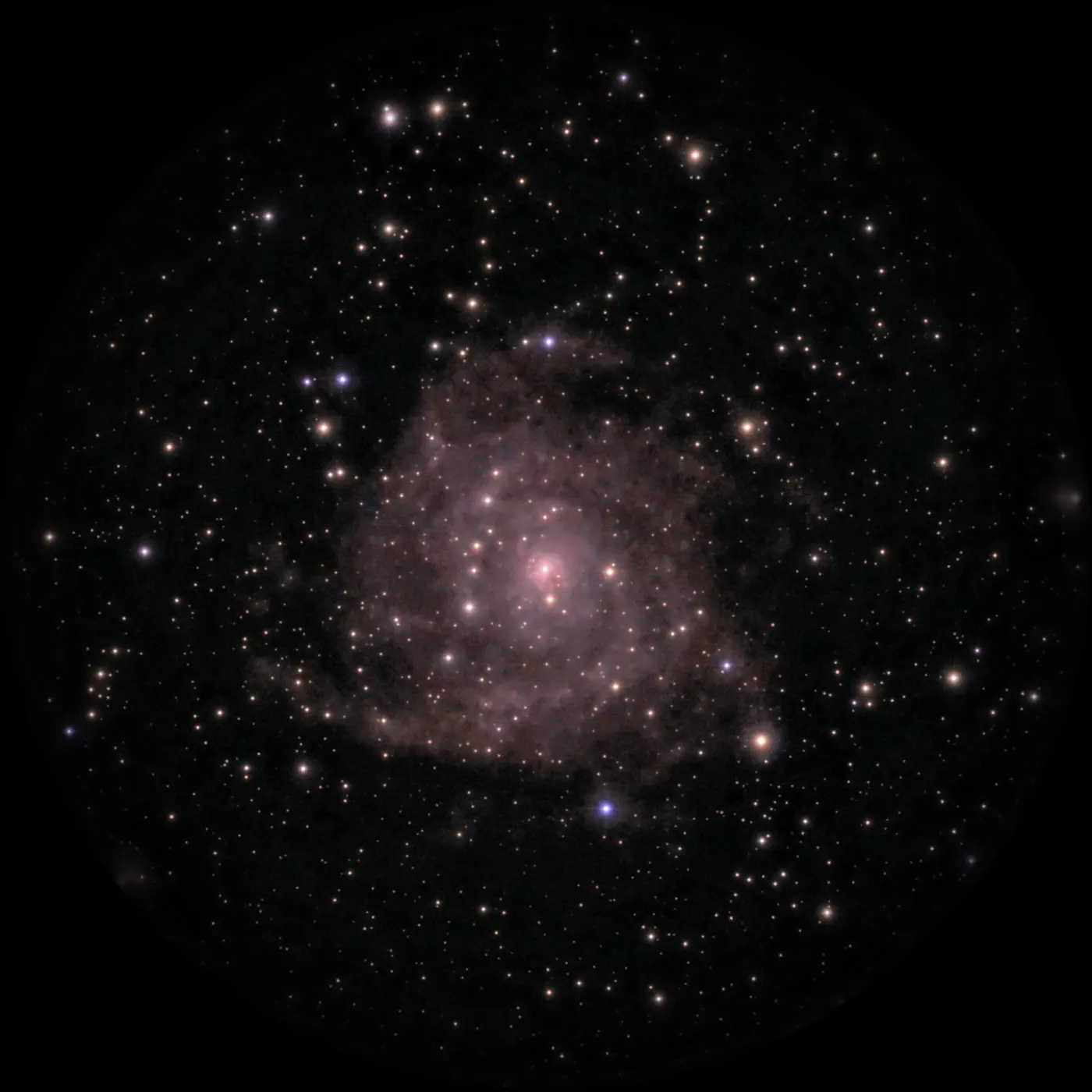 IC 342, Galaxie Cachée, dans la constellation Girafe