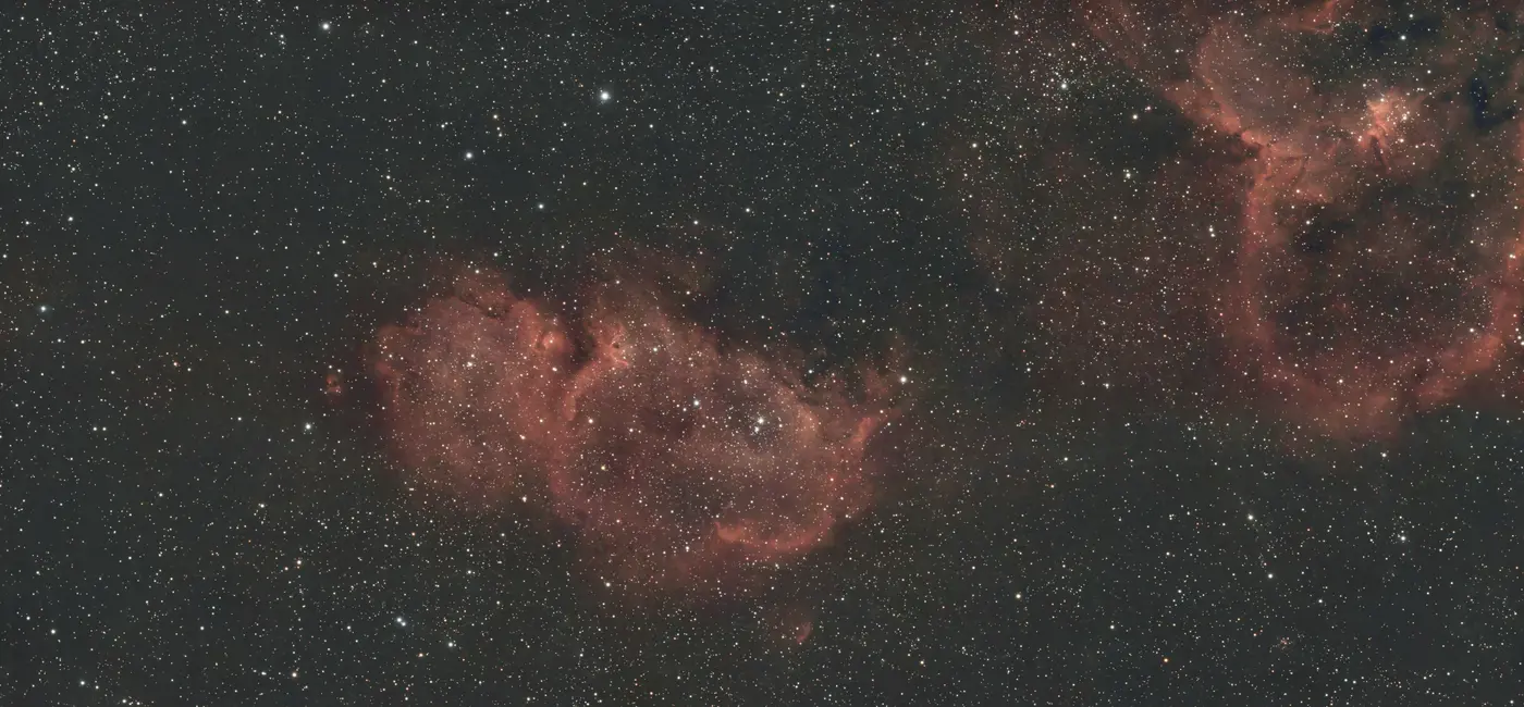IC 1805 · IC 1848, Le Cœur et l'Âme, dans la constellation Cassiopée